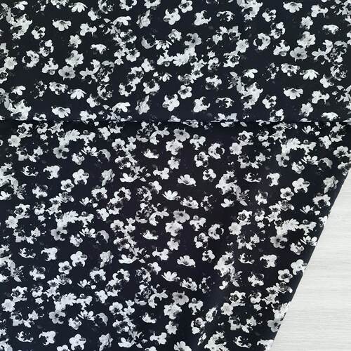 *2 PIECE REMNANT European Knit, Oeko-Tex Lightweight French Terry, Daisies Monochrome