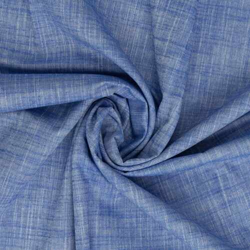 European Cottons, Oeko-Tex, Linen Look Chambray, Royal Blue