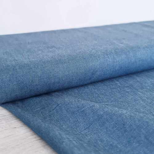 European Cottons, Oeko-Tex, Lightweight Denim Chambray, Denim Blue