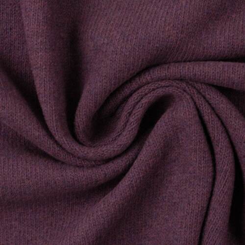 *2 PIECE REMNANT* European Knitted Brushed Cotton, Winter Weight, Melange Port