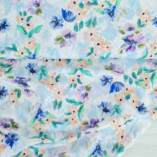 European Woven Viscose, Oeko-Tex, Watercolour Floral