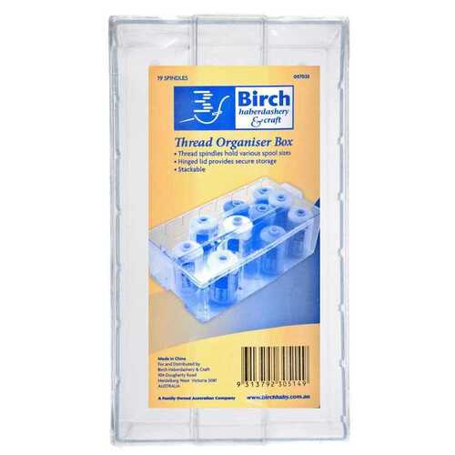 Birch Creative, Thread Organiser Box Clear 19 Spools
