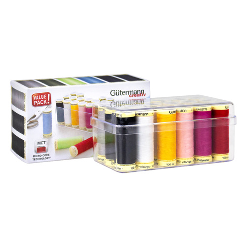 Sewing starter kit including 26 Gutermann sewing thread 100m
