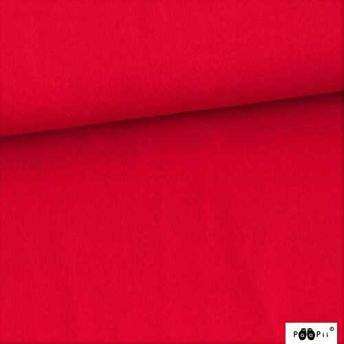 *REMNANT 42cm* PaaPii Design, GOTS Organic Jersey Solid, Red
