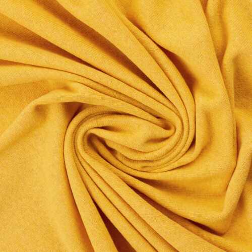 European Knitted Brushed Cotton, Mid Weight, Bright Ochre