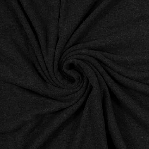 European Knitted Brushed Cotton, Mid Weight, Melange Charcoal Grey