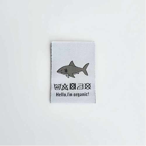 Woven Labels x 5, Organic Shark