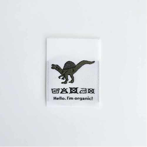 Woven Labels x 5, Organic Dinosaur