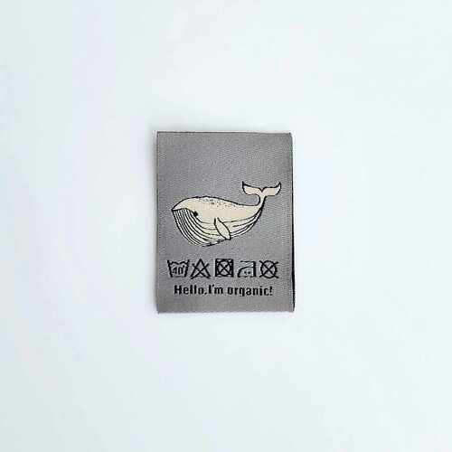 Woven Labels x 5, Organic Whale