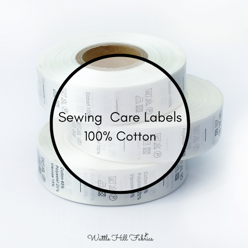 Woven Satin Sewing Care Labels, Cotton (Pack of 5)