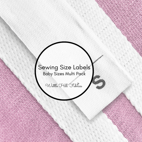 Woven Satin Labels, Multi Size Baby Pack, (Pack of 20)