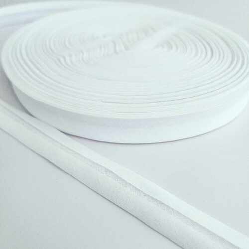 Bias Binding, 100% Cotton White - 20mm, per metre