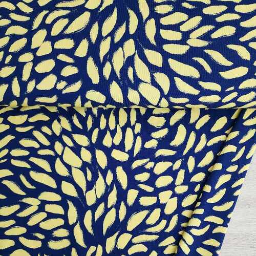 European Modal Blend Summer French Terry Knit, Strokes Lemon