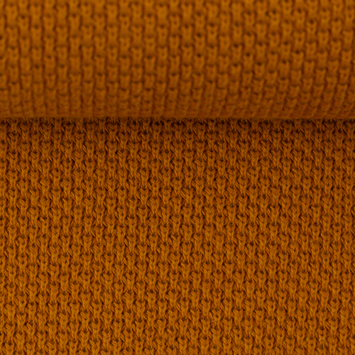 European Textured Cotton Knit, Oeko-Tex, Dark Honey