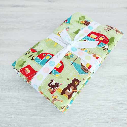 Riley Blake Designs, Road Trip, 1 Yard (90cm) x 6 Piece Bundle Green