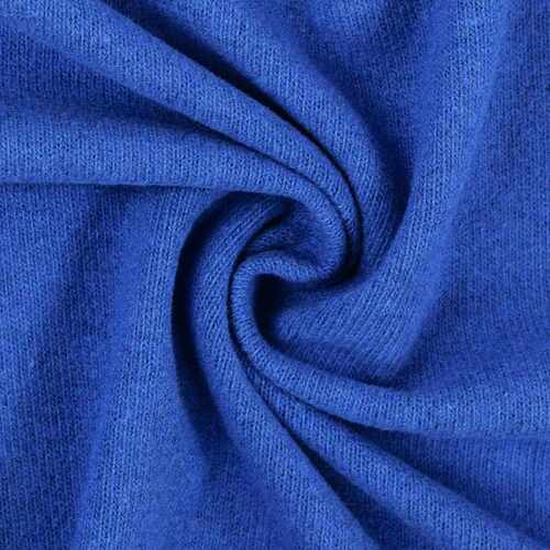 *REMNANT 69cm* European Knitted Brushed Cotton, Mid Weight, Royal Blue