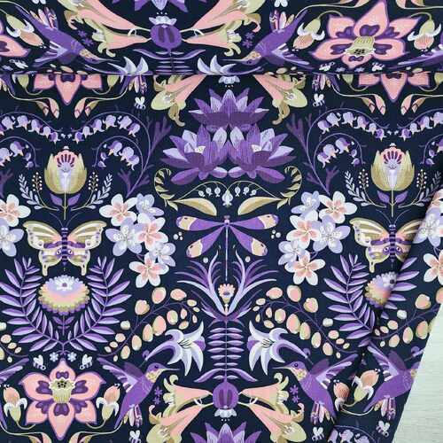 European Modal Blend French Terry Knit, Hummingbird Purple