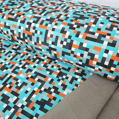 European Soft Shell, Nano, Aqua/Orange Pixel Blocks