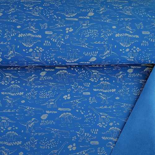 European Soft Shell, Reflective, Dinosaurs Lapis Blue