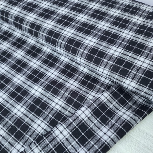 European Cotton Flannel, Plaid Black/White
