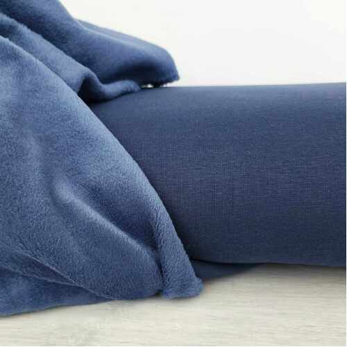 European Alpine Fleece Sweater Knit, Denim Blue