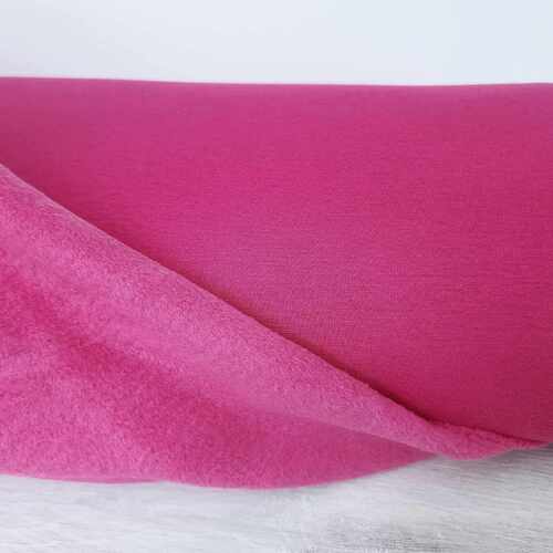 European Alpine Fleece Sweater Knit, Bright Pink