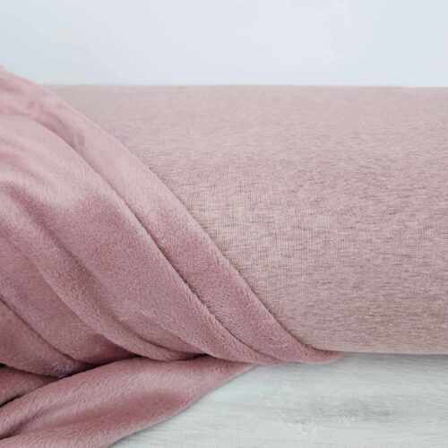 European Alpine Fleece Sweater Knit, Melange Light Rose