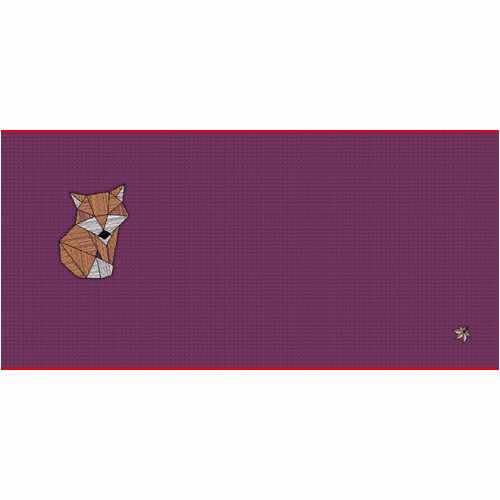 European Modal Blend French Terry Knit, Panel 74cm, Cosy Big Fox Plum