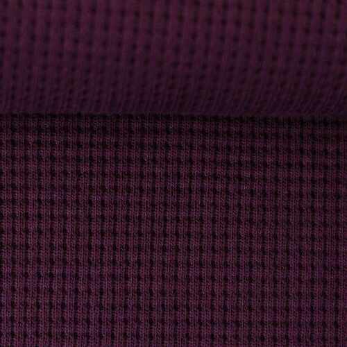 European Winter Waffle Knit, Oeko-Tex, Plum