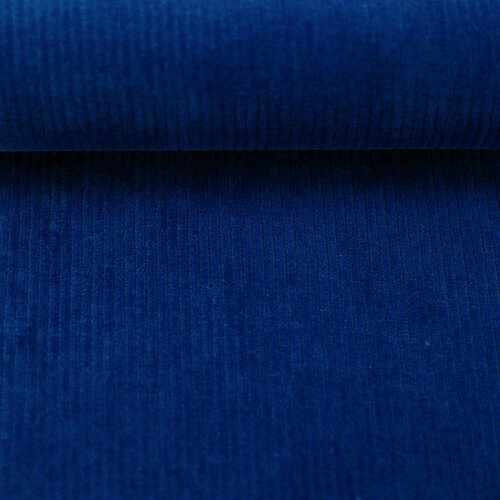 European Stretch Velour Corduroy Jersey, Lapis Blue